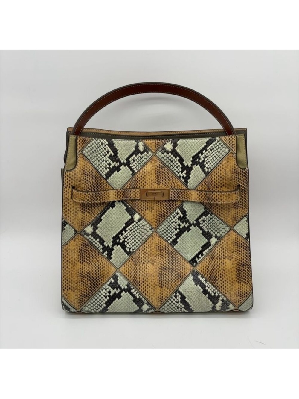 Tory Burch Lee Radziwill Diamond Exotic Small Double Bag $1298